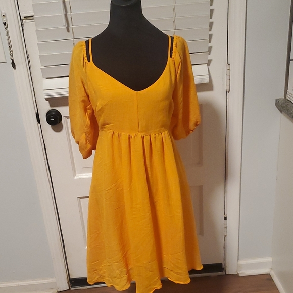 Moulinette Soeurs Dresses & Skirts - Moulinette Soeurs Vibrant Yellowosh Orange Mini Dress